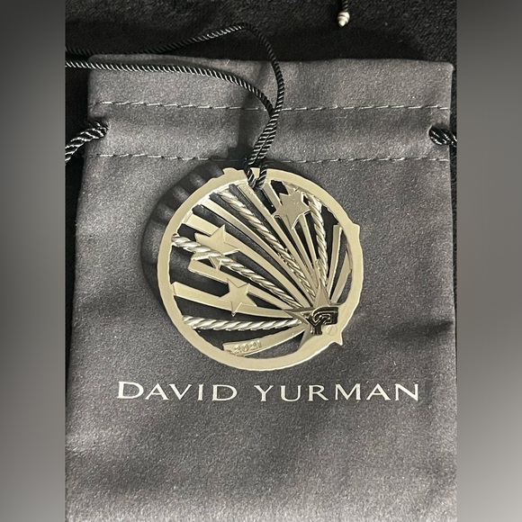 Authentic David Yurman Silver Ornaments On Embellished Cord w/ DY Pouch - Picture 2 of 6